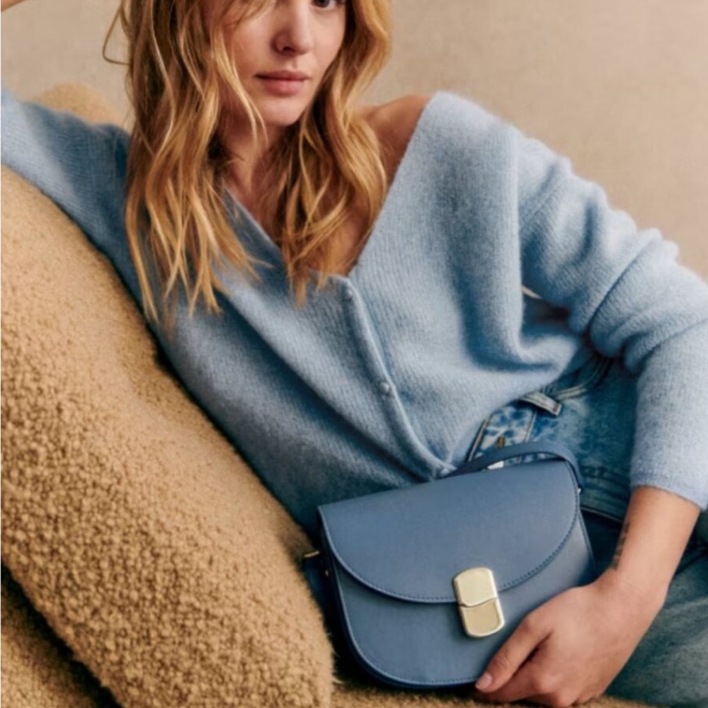 Sezane Claude Bag in Smooth Blue (Discontinued color!) - Picture 2 of 8